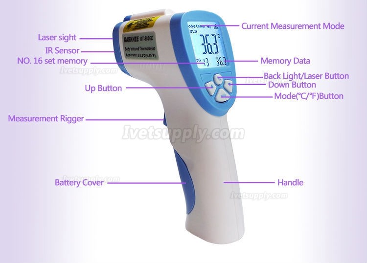 Veterinary Thermometer DT-8806 Animal NON-Contact Infrared Forehead Thermometer Pet Swine